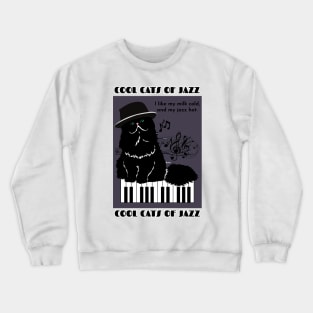 Cool Cats of Jazz-black cat Crewneck Sweatshirt